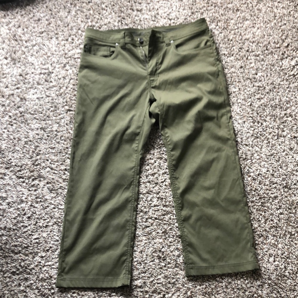 Men’s Olive Green Slim Fit Prana Pants - 34x30.